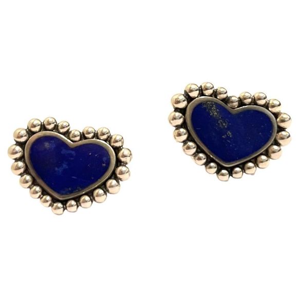 LAGOS Lapis Lazuli Maya Heart Stud Earrings - Picture 4 of 7
